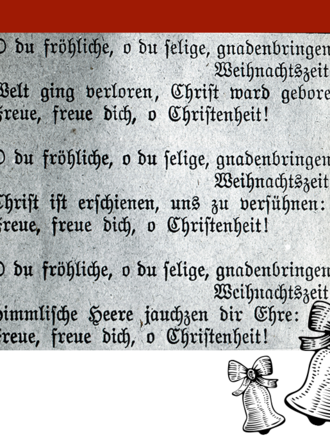 Druck in Fraktur des Weihnachtsliedes O du fröhliche